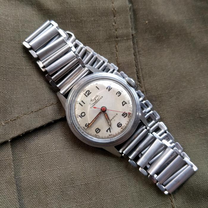 jam tangan aegis tahun 1940 by montres wyler military Switzerland manual winding putar vintage jadul
