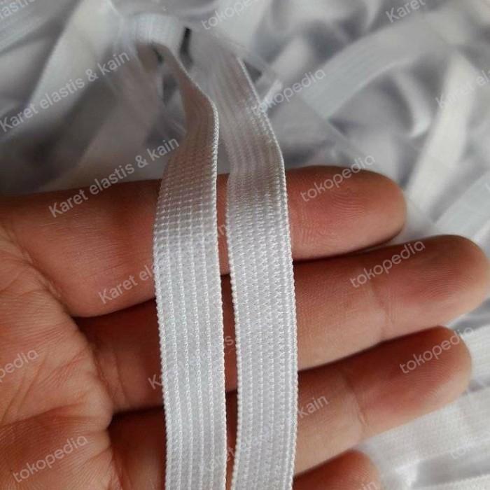 Karet Elastis Putih 1cm / Karet Elastis 10mm P6 Tersedia 2 Warna Putih & Hitam Cocok untuk Konveksi 