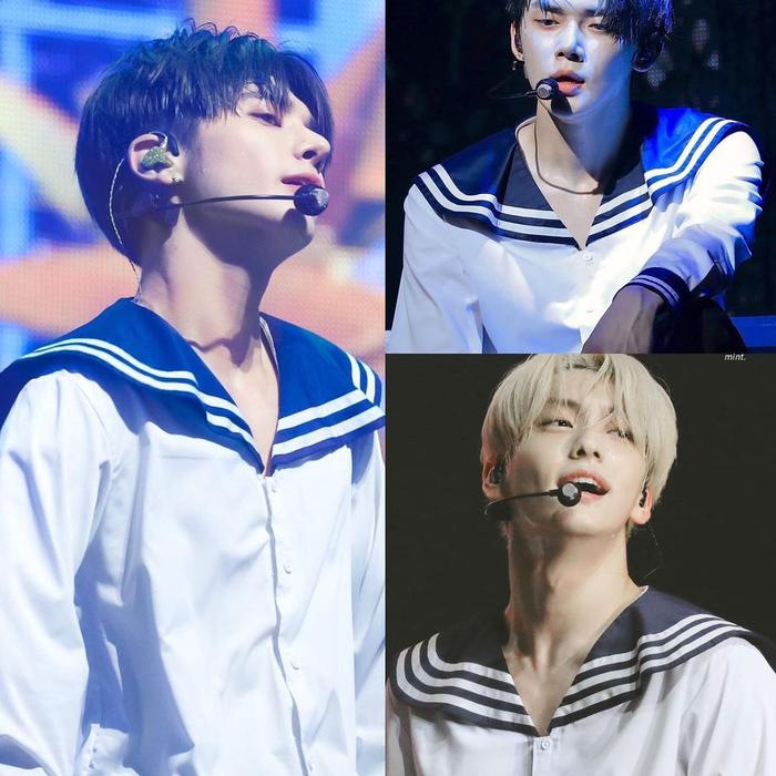 TXT member Sailor Shirt KEMEJA Yeonjun, Soobin, Beomgyu, Taehyun, and HueningKai
