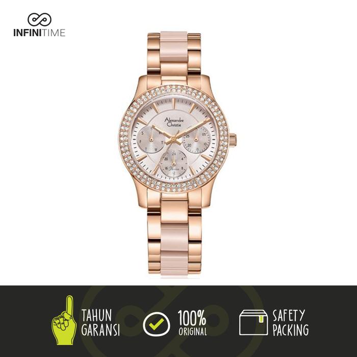 Jam Tangan Alexandre Christie AC 2932 Full Soft Pink Wanita