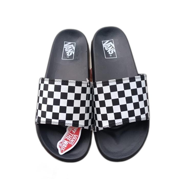 Big Size//Sendal Vans Slide On Vans Checkerboard /Sendal Pria Ukuran Jumbol/Sandal Pria Ganteng