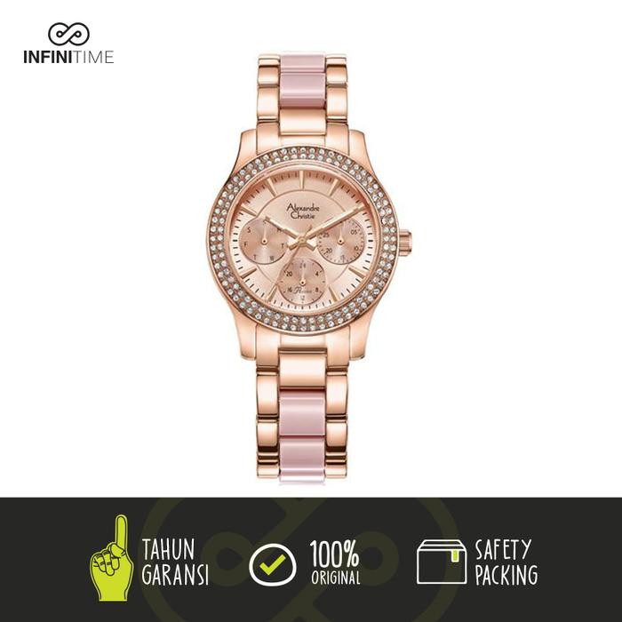 Jam Tangan Alexandre Christie AC 2932 Soft Pink Rosegold Wanita