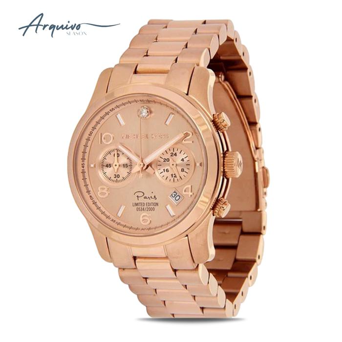 Jam Tangan Michael Kors Wanita Chronograph Rose Gold Stainless Steel Mewah Original MK5716