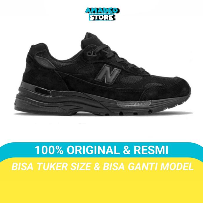 Sepatu nb 992 balance Triple Black BNIB Original / sneakers pria