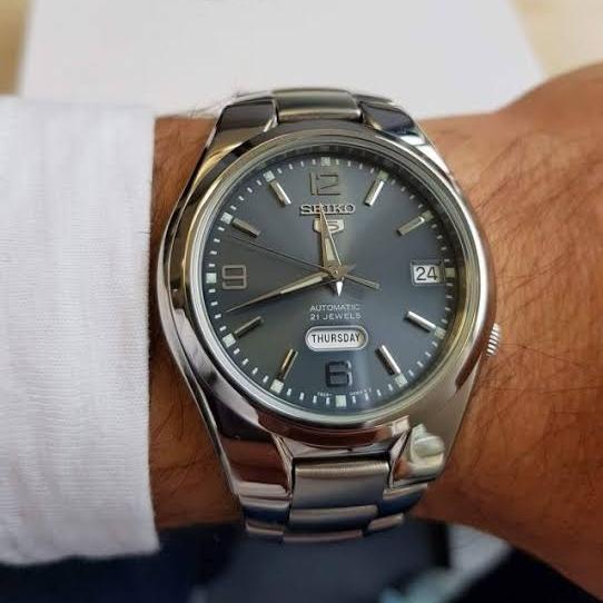 SEIKO 5 SNK621K1 GREY AUTOMATIC SNK621 STAINLESS STEEL BAND ORIGINAL