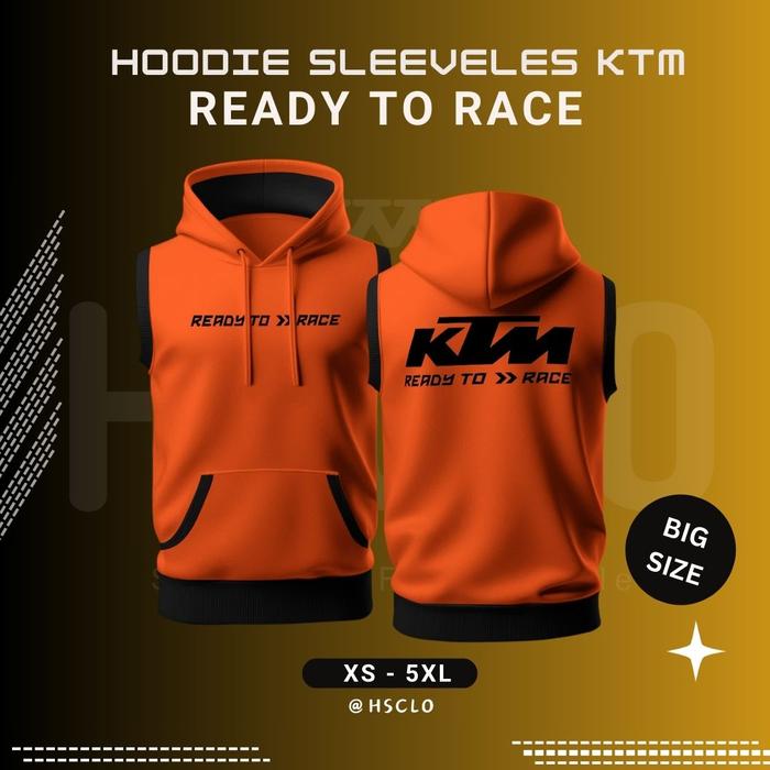 Jaket HOODIE HSCLO VEST Orange Motor KTM Ready To race Motorcycle Big Size XS-5XL