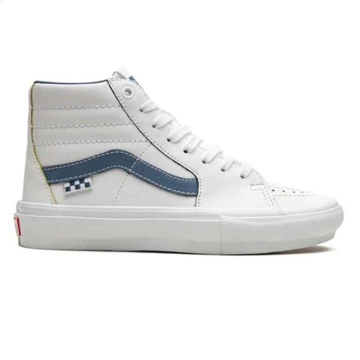 Vans Sk8 Hi Pro Skate Wearaway Leather White Blue
