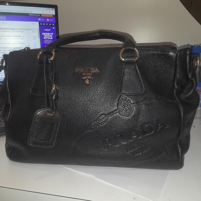 Tas brand prada kulit asli lengkap tali panjang