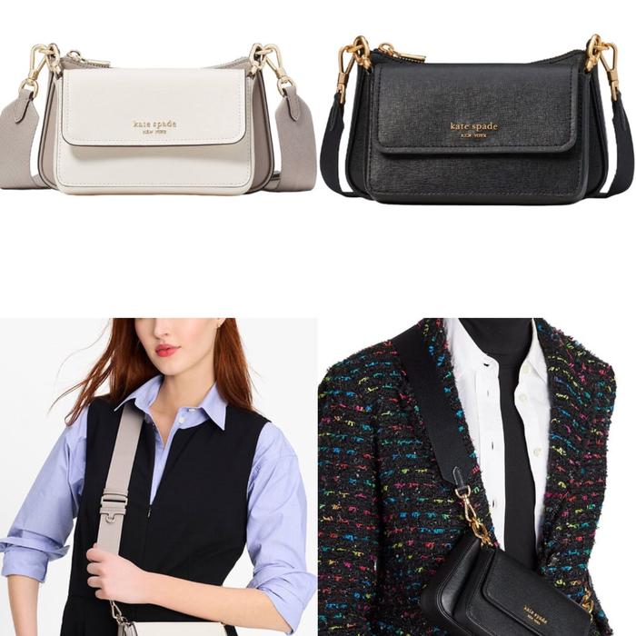 Kate Spade Morgan Double-Up Saffiano Leather Crossbody Bag