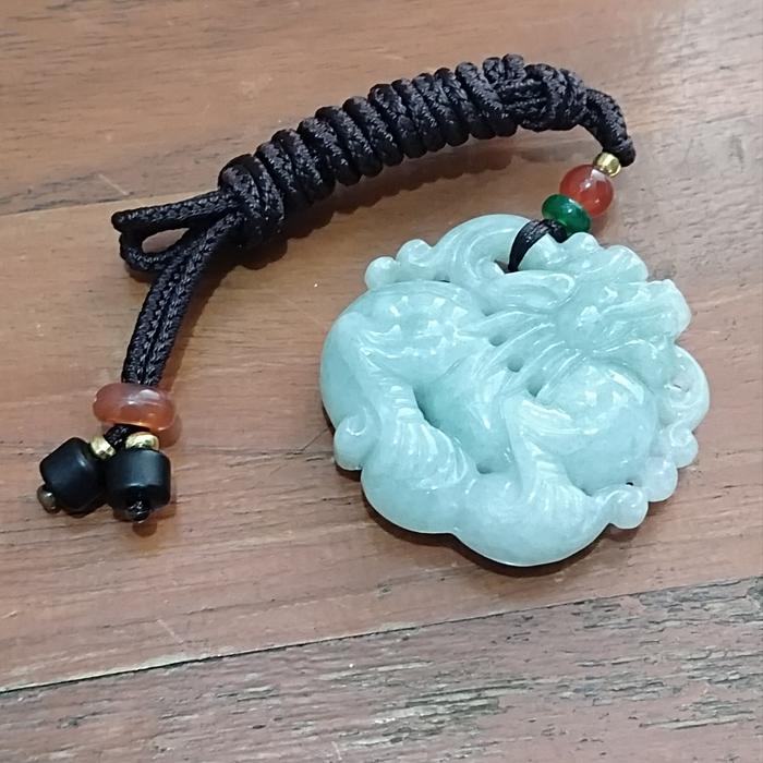 kalung liontin naga giok asli cina