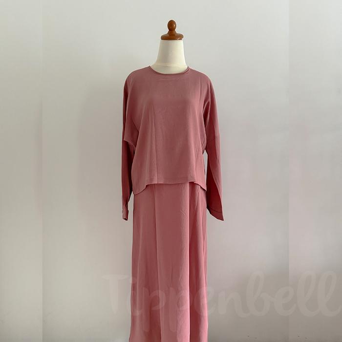 Dress Wanita Pink Blouse COTTON INK Modest Lengan Panjang - Size S [SPECIAL OFFERS]