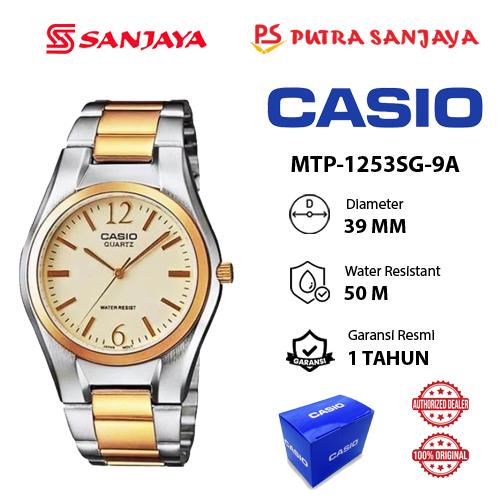 Jam Tangan CASIO MTP-1253SG-9A / LTP-1253SG-7ADF Original Garansi Resmi 1 tahun Stainless Steel