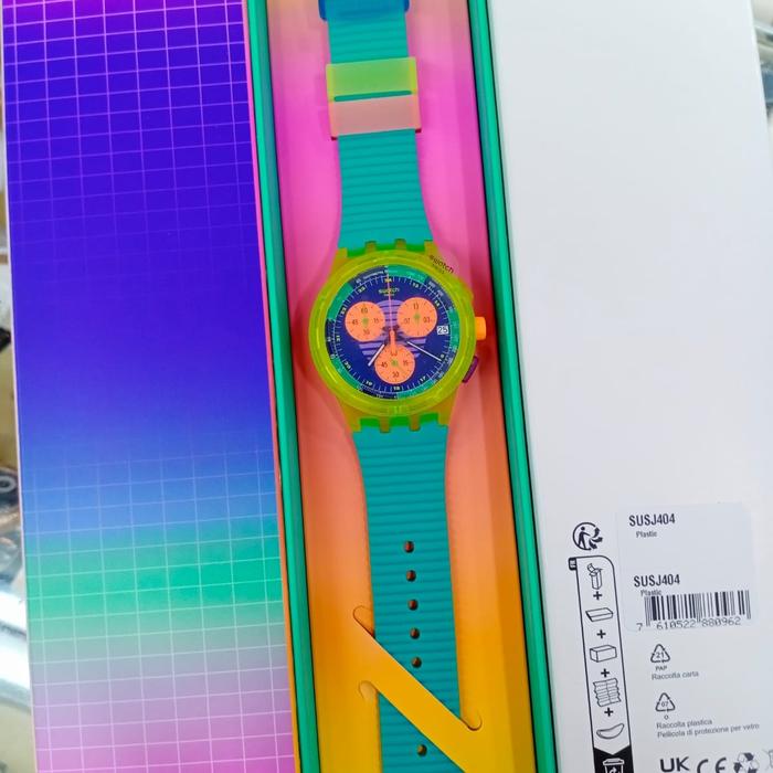 Jam Tangan SWATCH Original Big Bold SUSJ404 SWATCH NEON WAVE Original
