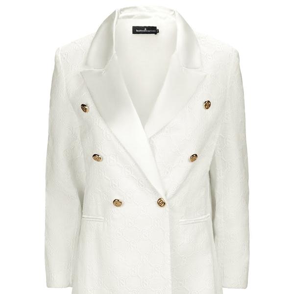 BUTTONSCARVES Monogram Lace Blazer - White