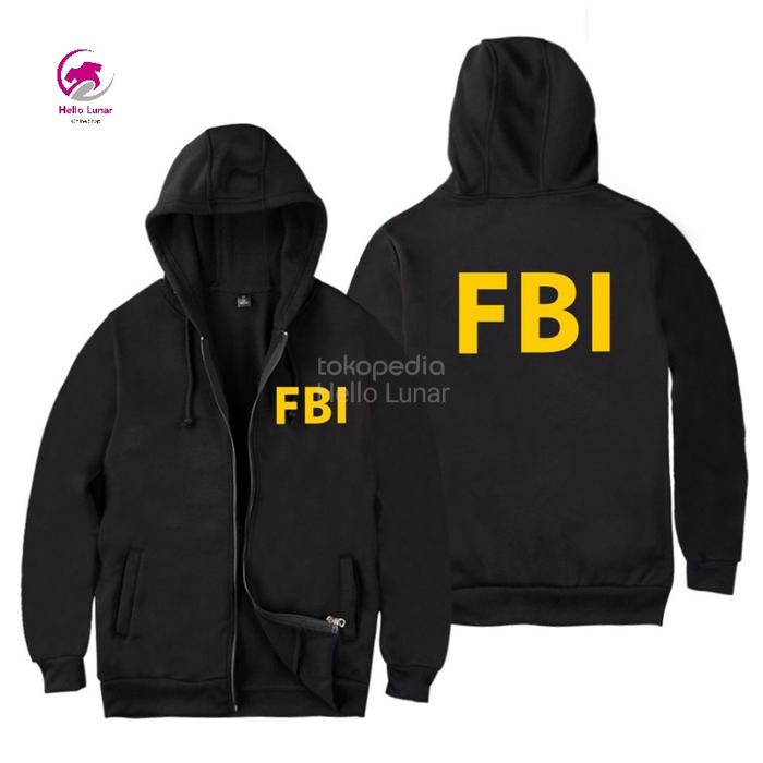 Jaket Hoodie Zipper FBI Agent - Pria Wanita Custom Distro Polos
