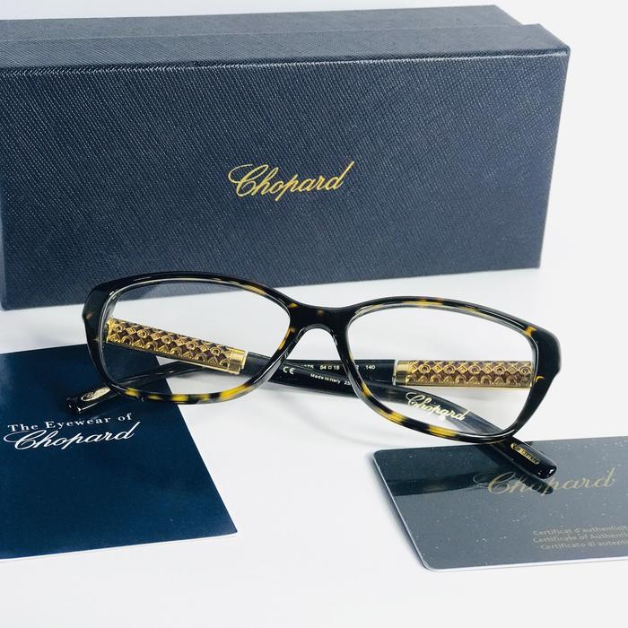 Luxury Frame Kacamata Wanita Chopard Cat Eye 23 Karat Gold Plat Frame Acetate Tortoise Original Ital