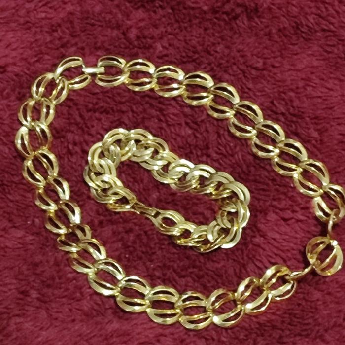 Set Kalung (Napier) & Gelang (Monet) Gold tone
