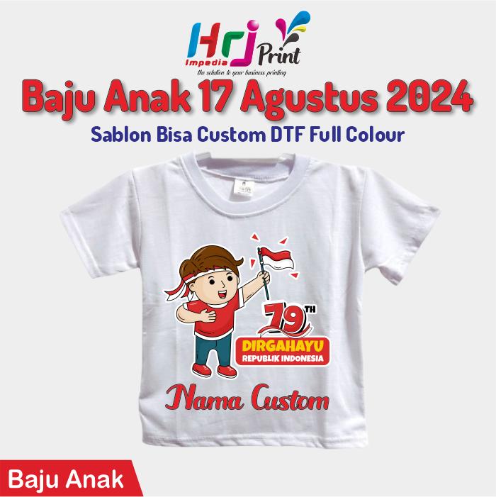Kaos agustusan anak  | Sablon bisa custom | Sablon kaos satuan | Sablon kaos custom murah