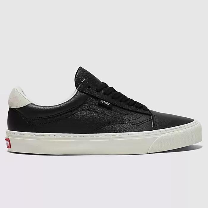VANS OLD SKOOL LUX LEATHER BLACK WHITE ORIGINAL RESMI
