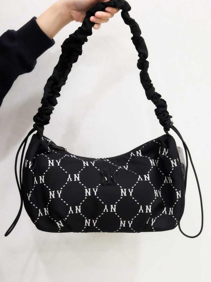 MLB NY Monogram Scrunch Hobo Bag