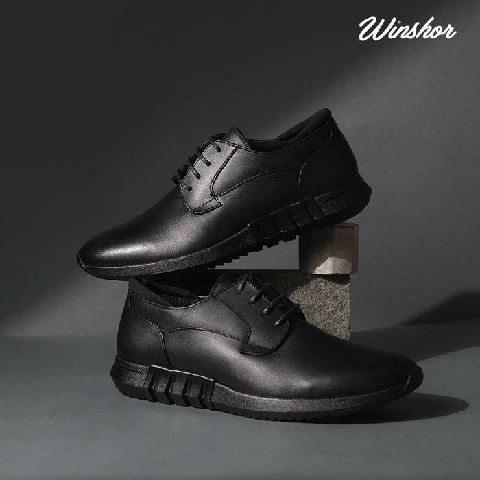 Sepatu kerja kulit - Winshor - Strider Black