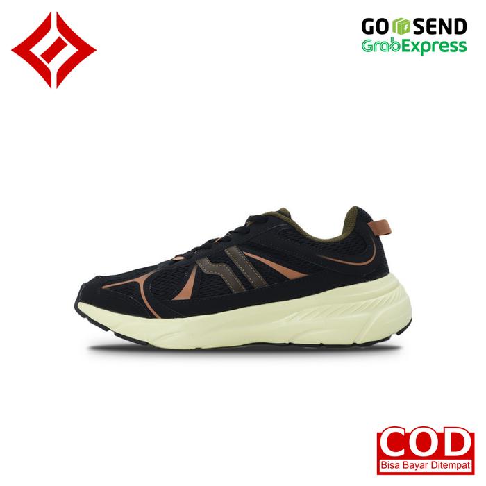 SEPATU SNEAKERS SPORT CASUAL PIERO JOGGER V54 BREAKER BLACK BROWN SOYBEAN WHITE / HITAM COKELAT PUTI