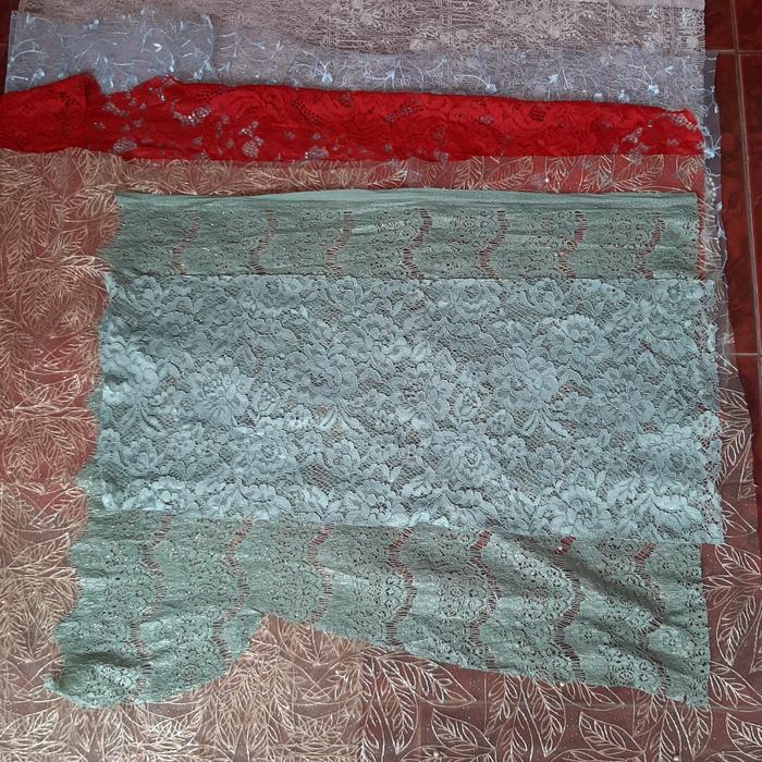 Kain Perca Brokat Tile Mutiara Murah Untuk Kerajinan Tangan.