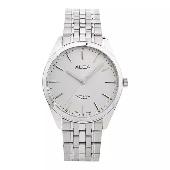 ALBA ARX107X1 ARX107 MEN ANALOG QUARTZ MOVEMENT SILVER WHITE DIAL ARX107X STAINLESS STRAP BEST SELLE