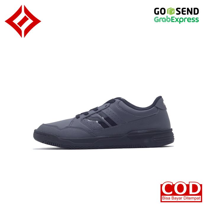 SEPATU SNEAKERS SPORT CASUAL PIERO STREET NERO IRON BLACK DARK GREY / ABU - ABU TUA HITAM / SEPATU P