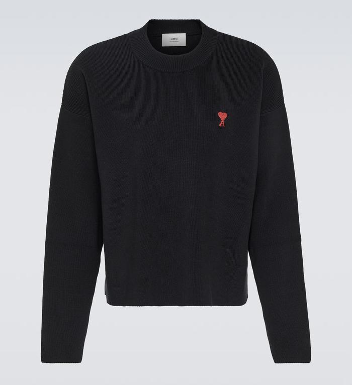 AMI PARIS Cotton Blend Sweater Black