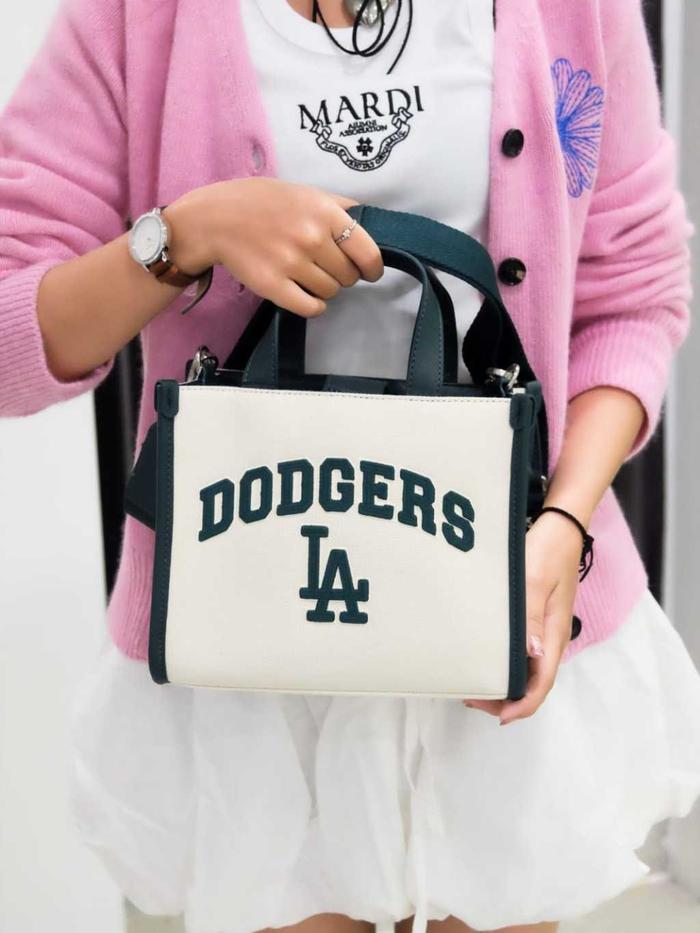 MLB LA Dodgers Tote Bag White/Green