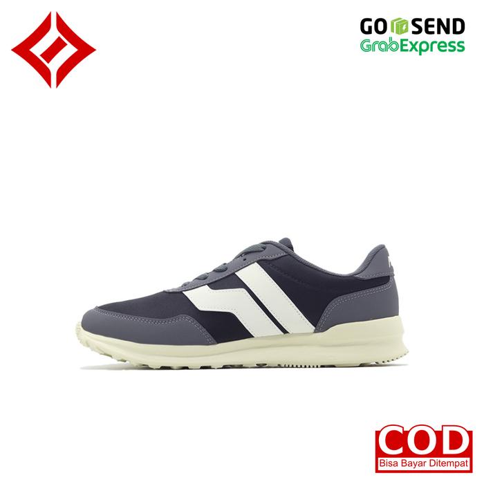 SEPATU SNEAKERS SPORT CASUAL PIERO CITY CORE BIG LOGO BLACK GREY WHITE / HITAM ABU - ABU PUTIH / SEP