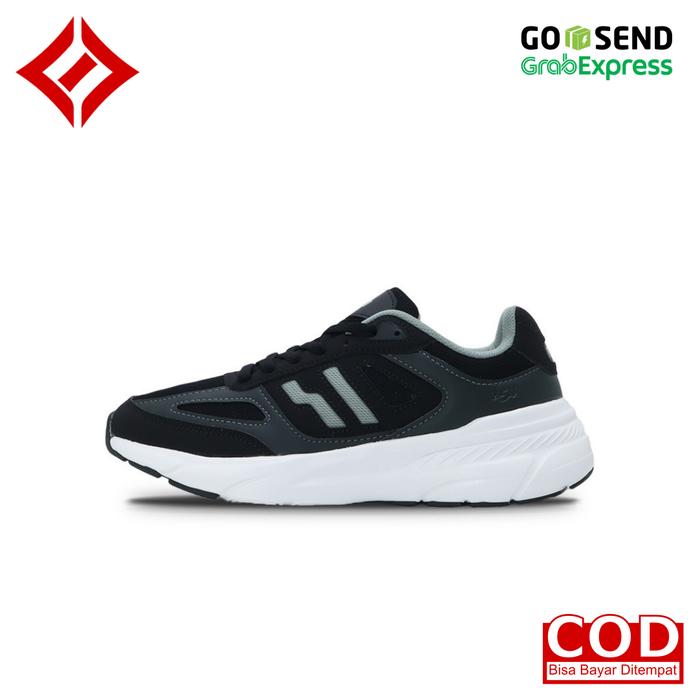 SEPATU SNEAKERS SPORT CASUAL PIERO JOGGER V54 BLACK INK WHITE / HITAM PUTIH ABU - ABU / SEPATU PIERO