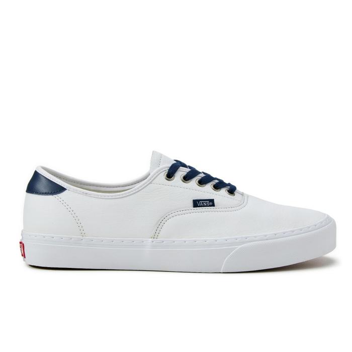 VANS AUTHENTIC LUX LEATHER WHITE NAVY ORIGINAL RESMI