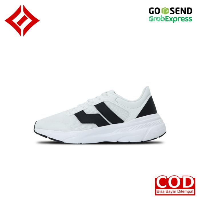 SEPATU SNEAKERS SPORT CASUAL PIERO JOGGER V54 REVO WHITE BLACK / PUTIH HITAM / SEPATU PIERO ORIGINAL