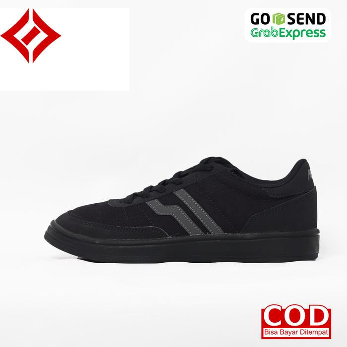 SEPATU SNEAKERS SPORT CASUAL PIERO DERBY BLACK GULL GREY / DARK GREY / HITAM ABU - ABU TUA / SEPATU