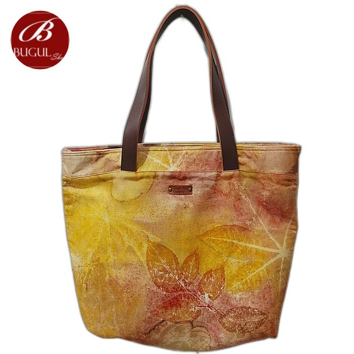Tote Bag Ecoprint/ Tas Kain Ecoprint Daun Ayu Gallery