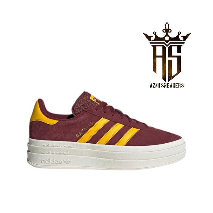 Sepatu sneaker Adidas Gazelle bold 'Shadow Red Gold - Merah, 40