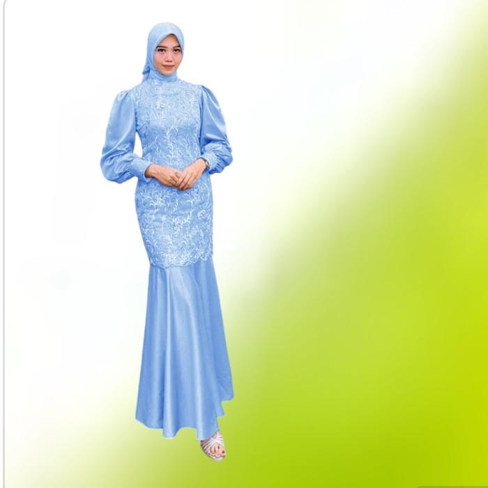 GAMIS DELUNA biru muda dress duyung pesta size M L XL XXL murah DES at
