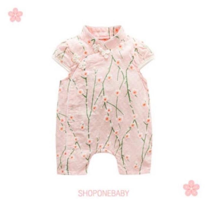 sakira short sleeves romper - baju cheongsam terusan bayi PRELOVED