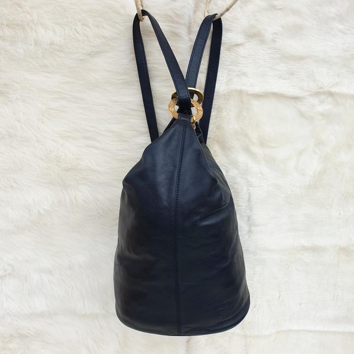 Mcm Tas Ransel Unik Kulit Asli Hitam