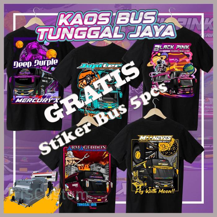 Kaos Bus Mania Kaos Bus Basuri Sablon DTF Gratis Stiker Bus