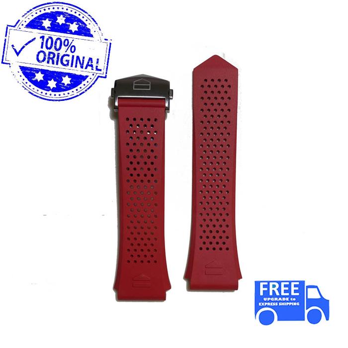 Strap Original Tag Heuer Connected E4 45mm Red Merah