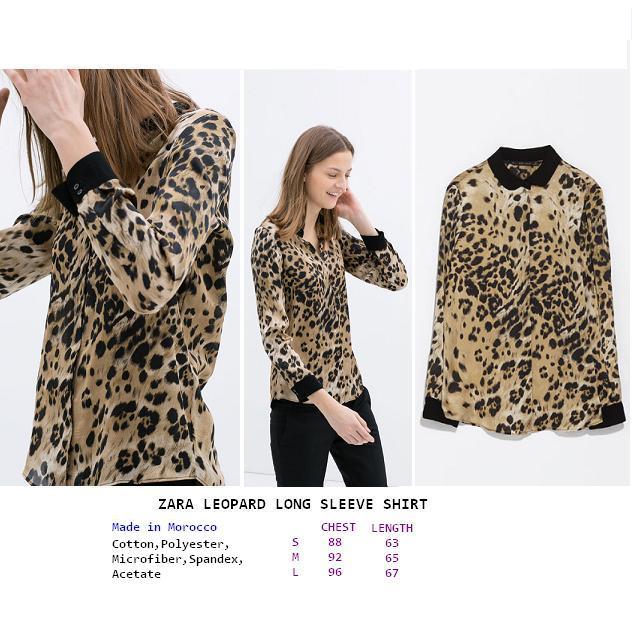 ZARA LEOPARD LONG SLEEVE SHIRT FACTORY OUTLET BRANDED