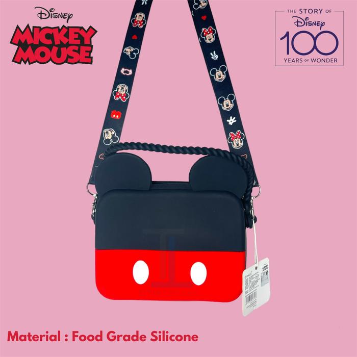 Tas Fancy Silicone Jelly Bag MICKY  (MUAT HP) Dompet Tas Bertali Karakter MICKY Tahan Air Bahan Sili