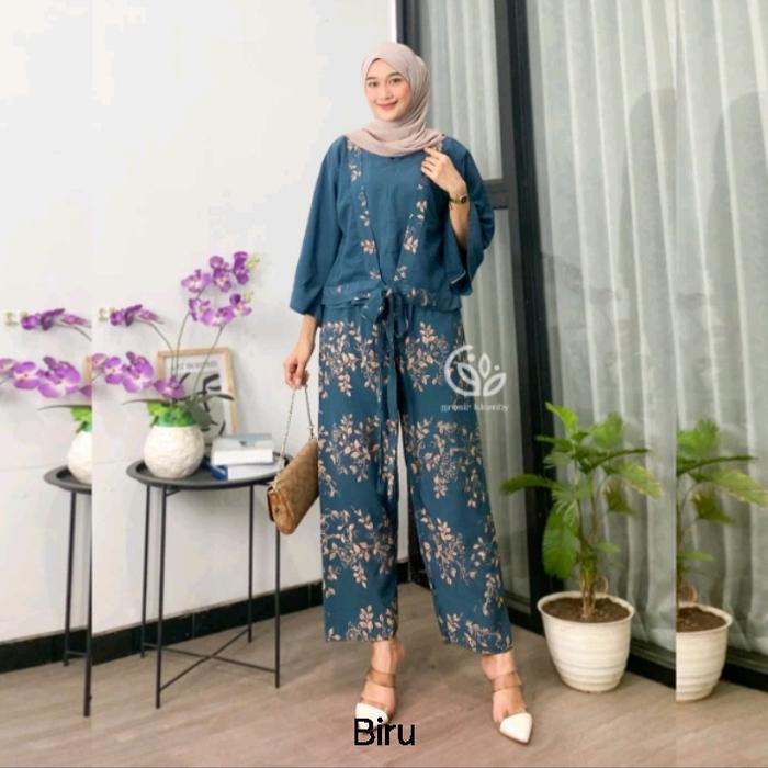 One Set Wanita Konoha Rayon Premium Jumbo Setelan Wanita Batik
