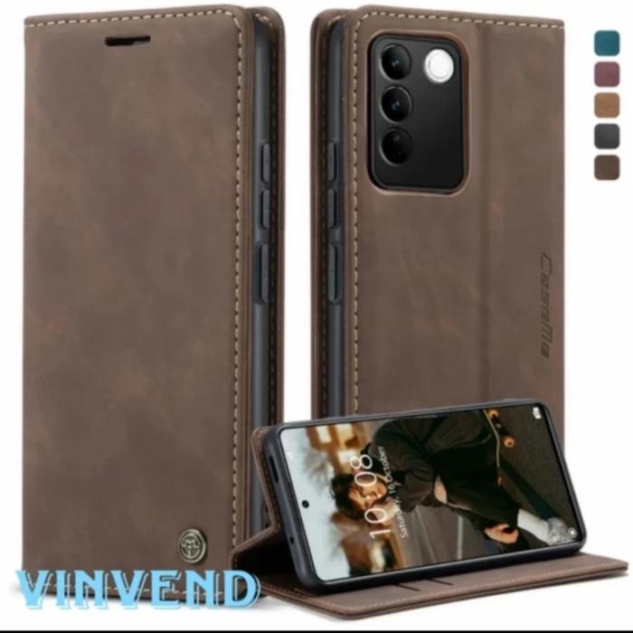 VIVO V27 5G FLIP CASE TPU WALLET DOMPET LEATHER SLOT CARD
