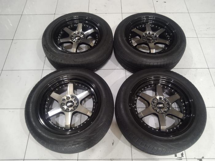 VELG MOBIL BEKAS SEKEN HSR BORGO RING 17 LEBAR 7,5 / 8,5 PCD 5X100 5X114 BAN ACCELERA 225 55 R17 INO