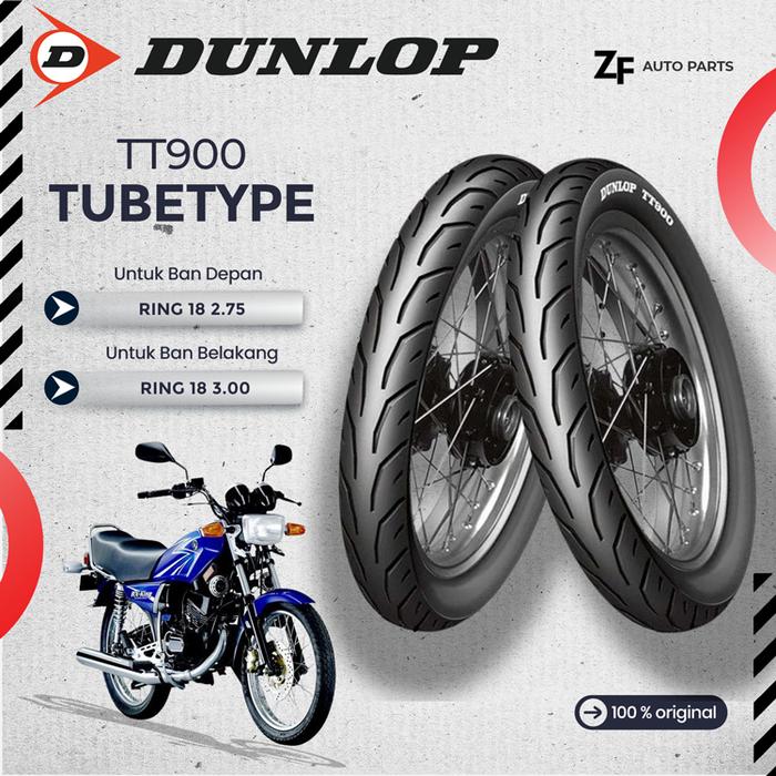 Paket / Satuan Ban Dunlop Ring 18 TT900 2.75-18 3.00-18 Non Tubeless / Tubetype