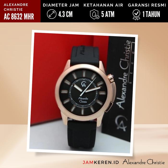 JAMKEREN Alexandre Christie AC 8632 MH Jam Tangan Pria Original Tali Karet Sporty Bergaransi Resmi
